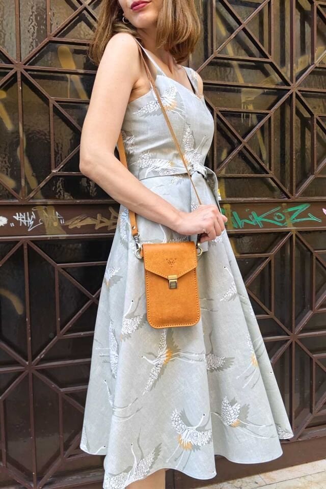 Deri Telefon Çantası Naturel