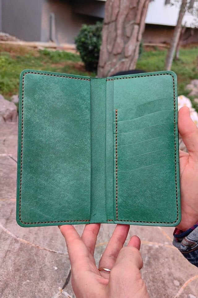 Deri Telefon Cüzdan Su Yeşili
