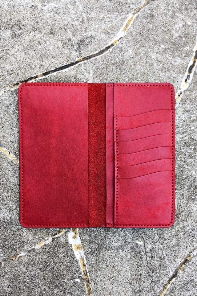 Deri Telefon Cüzdan Kırmızı