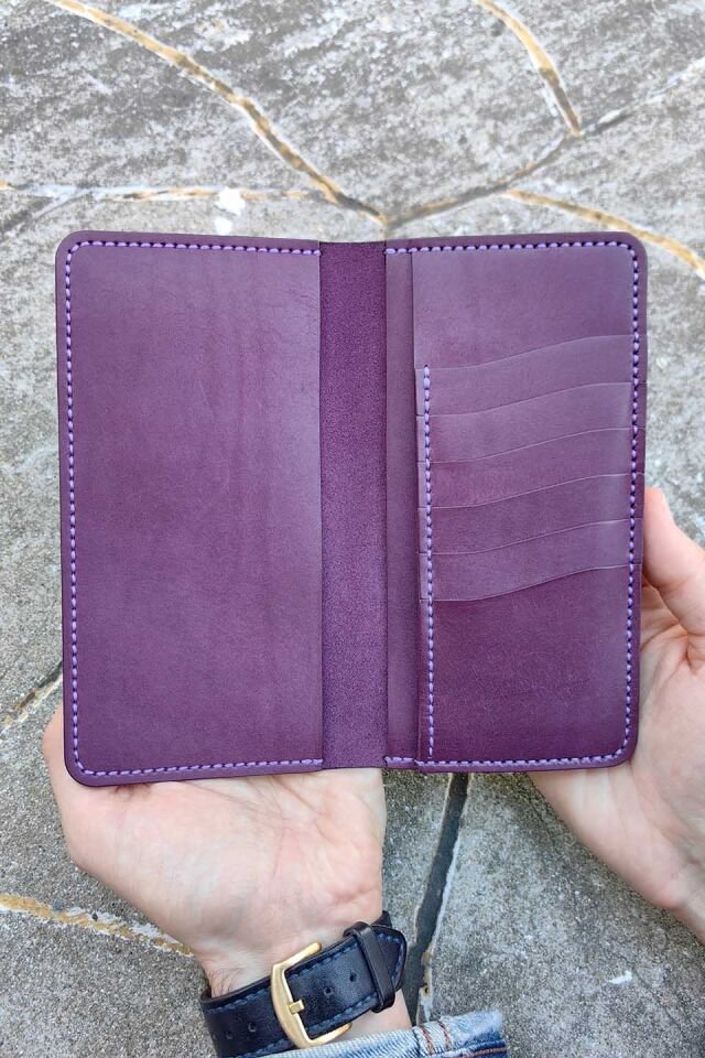 Deri Telefon Cüzdan Mor