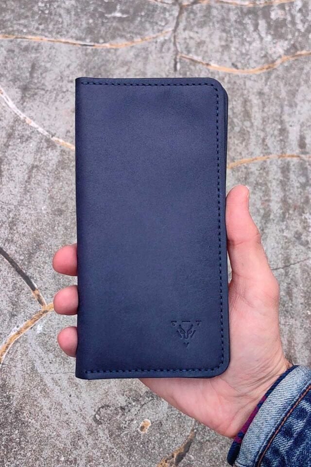 Deri Telefon Cüzdan Lacivert