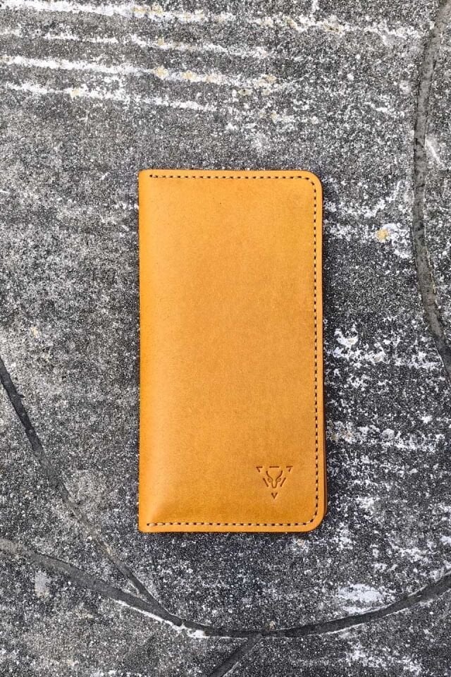 Deri Telefon Cüzdan Camel