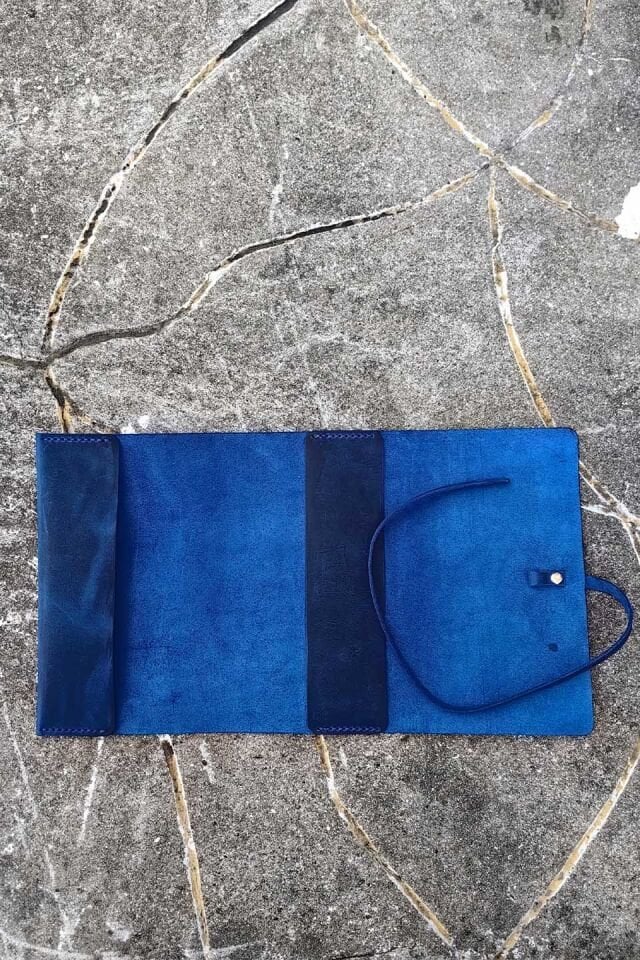 Deri Kitap Kılıfı Mavi