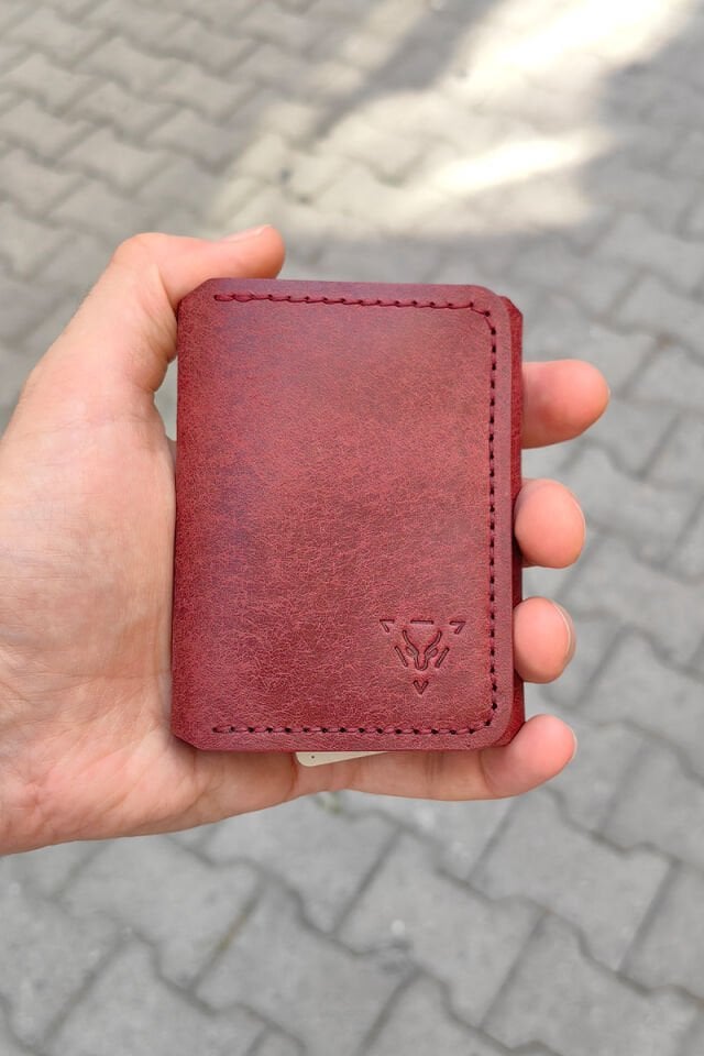 Deri Çıt Çıtlı Cüzdan Bordo